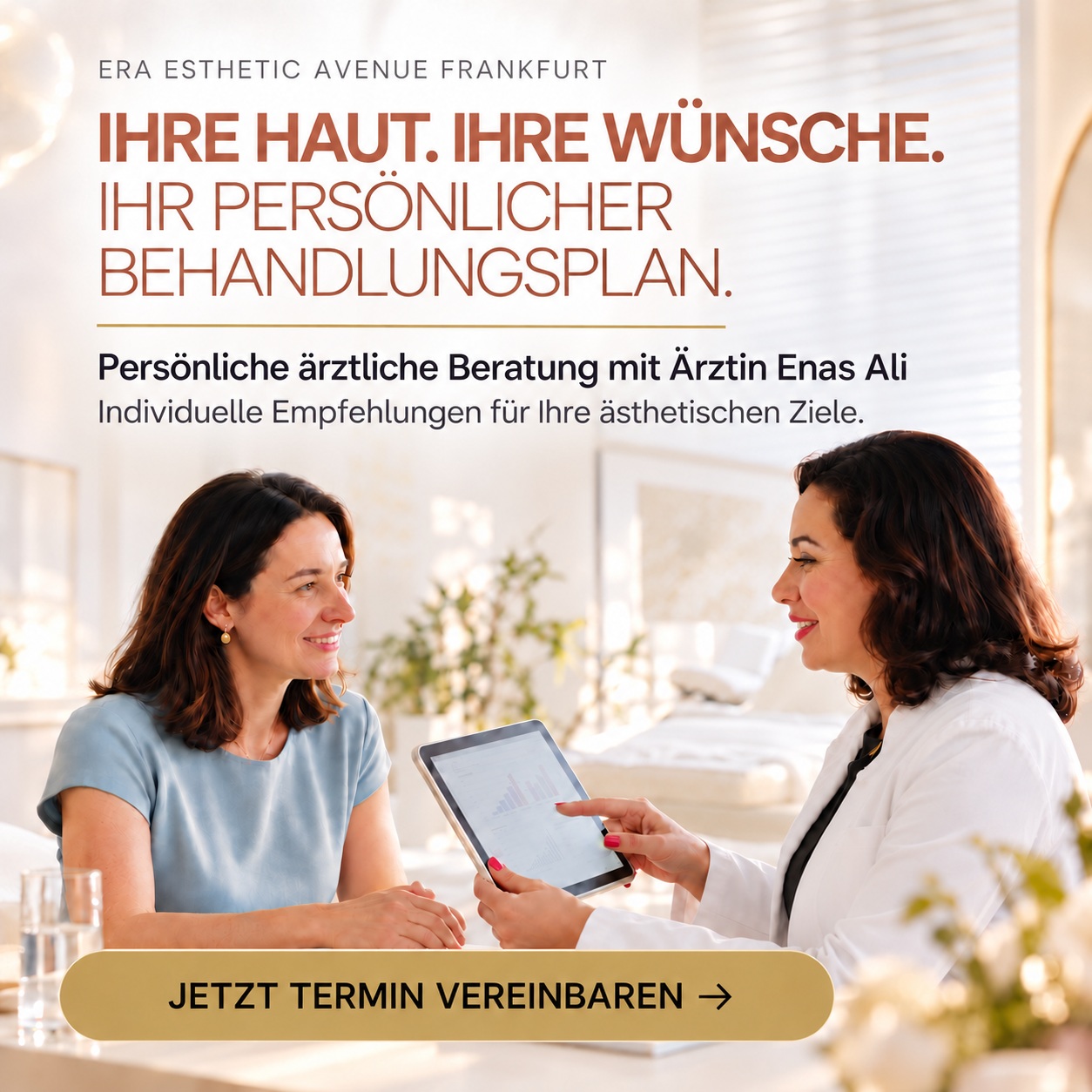 Persönliche ästhetische Beratung mit Ärztin Enas Ali bei Era Esthetic Avenue Frankfurt